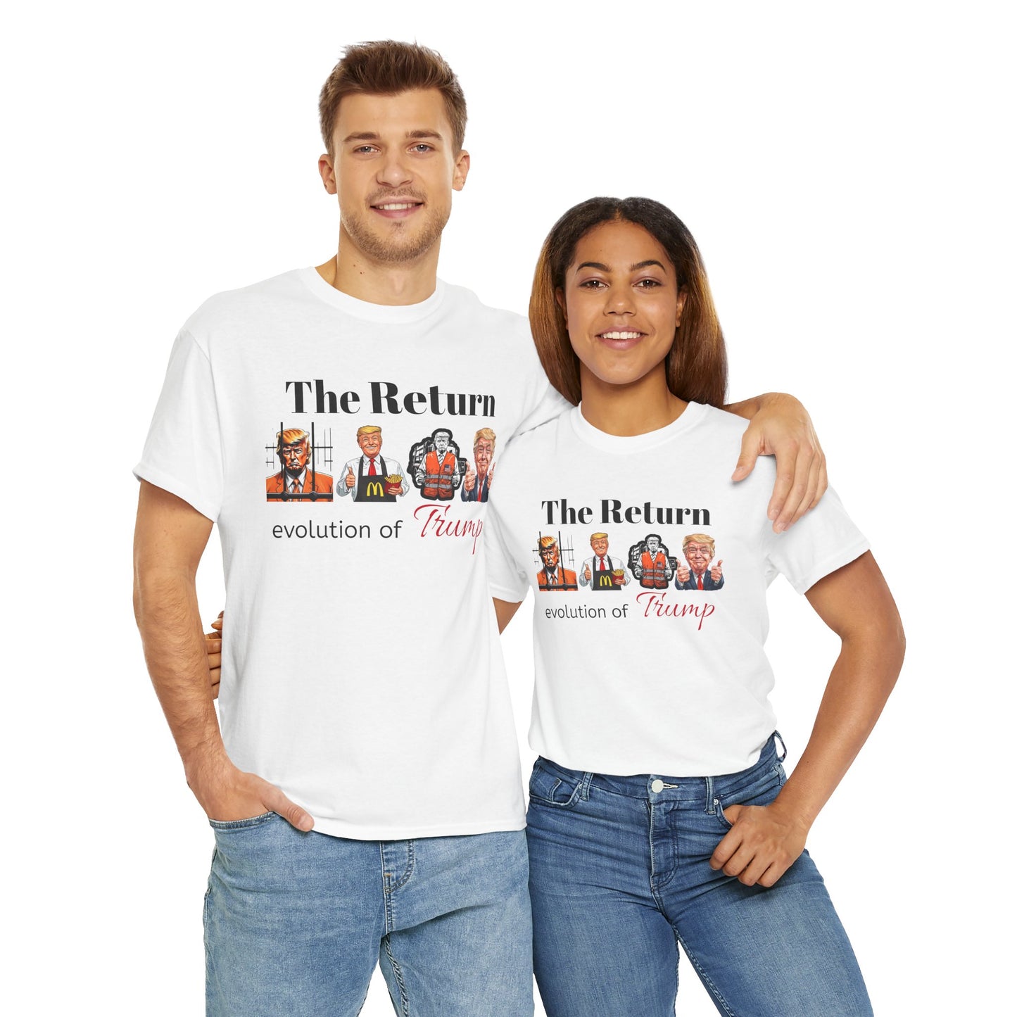 Unisex Heavy Cotton Tee - The Return: Evolution of Trump Graphic Tee