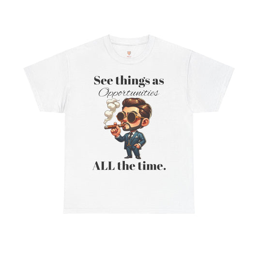 Stylish Cartoon Cigar Smoker Unisex Cotton Tee - Perfect Gift for Any Occasion