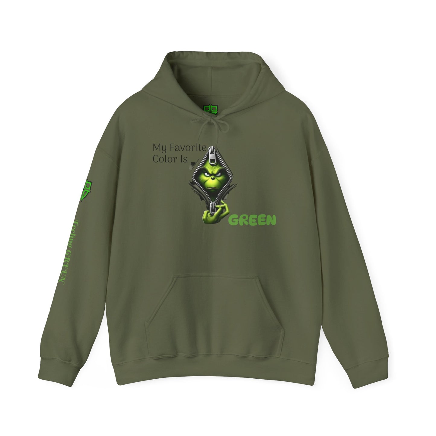 My Favorite Color Is Green Hoodie - Unisex Heavy Blend™ Sweatshirt for Nature Lovers