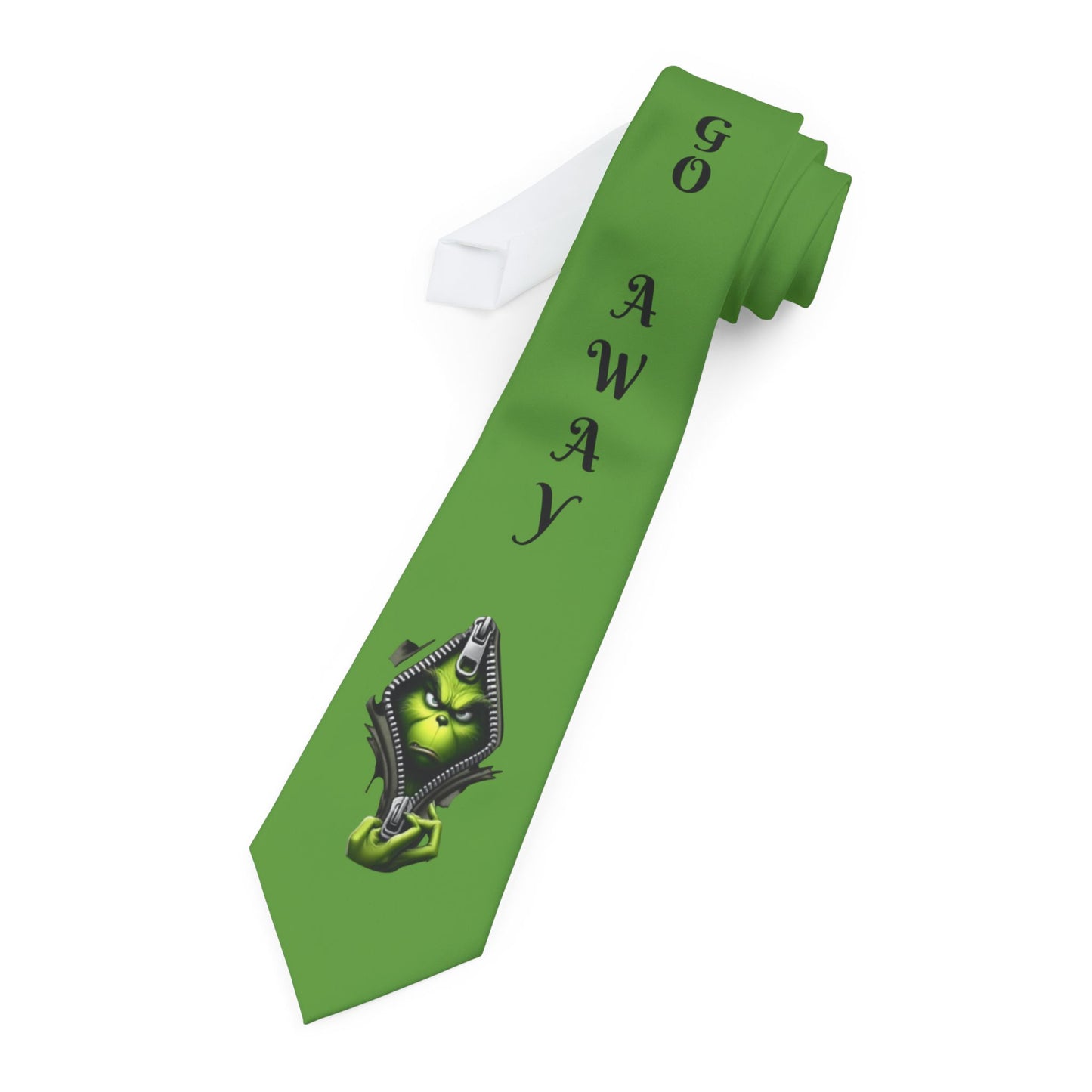 Go Away Green Necktie - Quirky Accessory for Fun Loving Professionals *LIMITED TIME