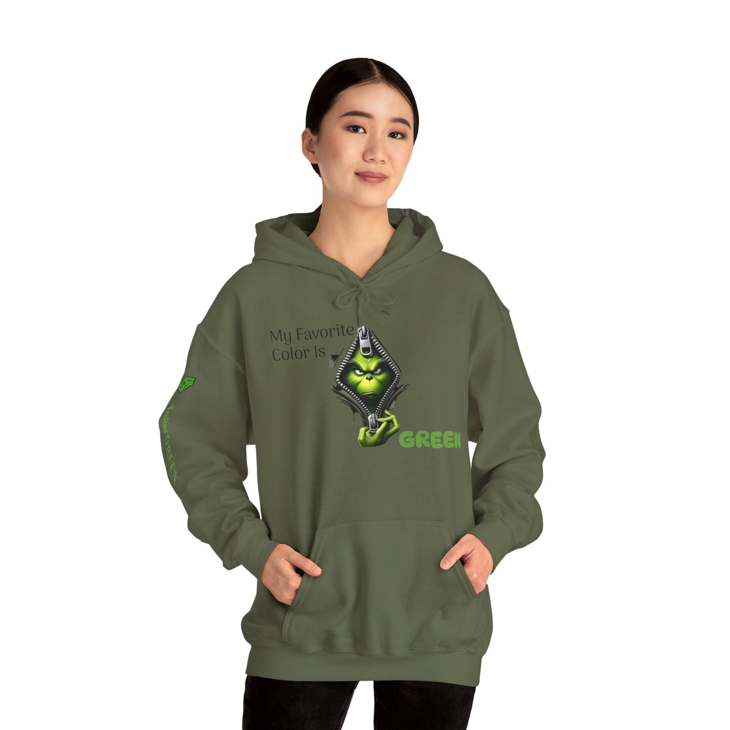 My Favorite Color Is Green Hoodie - Unisex Heavy Blend™ Sweatshirt for Nature Lovers