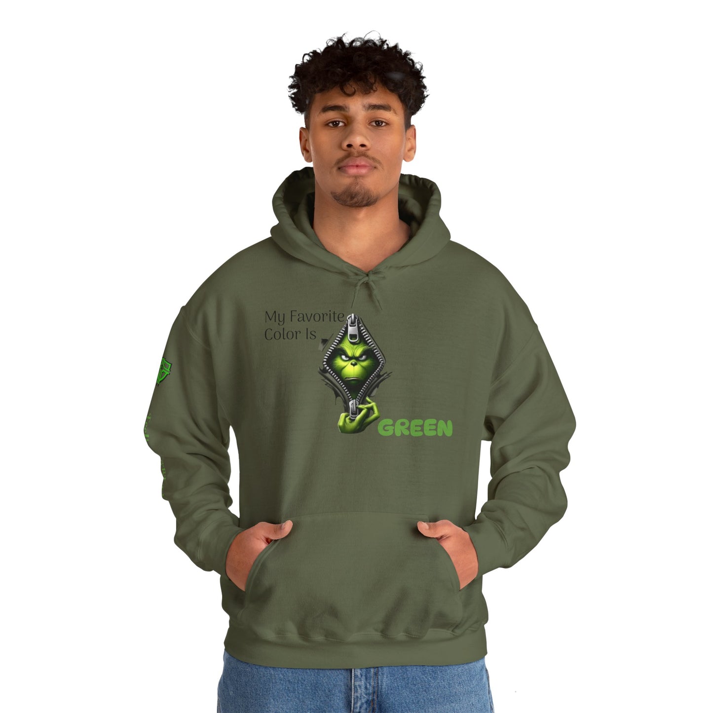 My Favorite Color Is Green Hoodie - Unisex Heavy Blend™ Sweatshirt for Nature Lovers